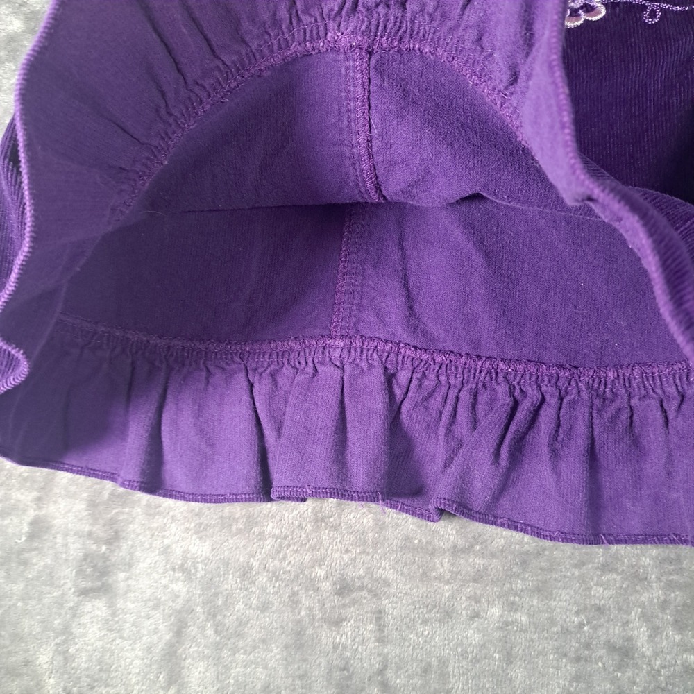 Samantha Says Girls Purple Corduroy Floral Embroidered Jumper Dress 5 Boho Retro - Picture 5 of 7